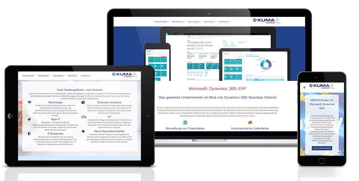 Kumavision Webseite mobile ready