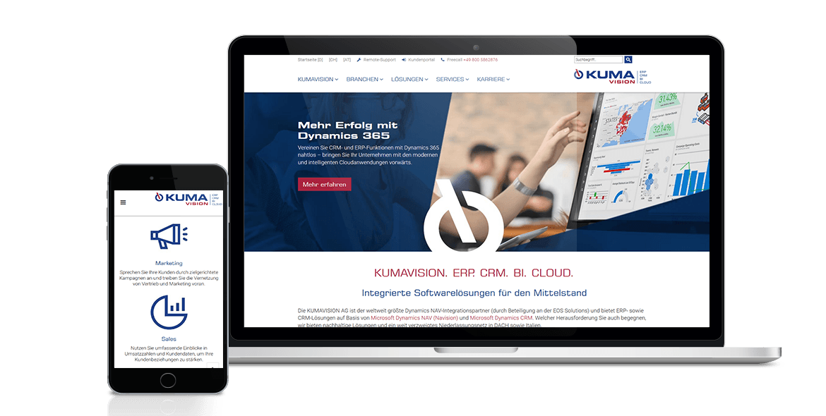 Kumavision Webseite Betreuung und Gestaltung