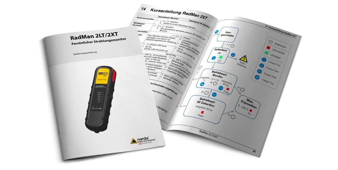 Bildorientierte Kurzanleitung für persönlichen Strahlungsmonitor RadMan 2